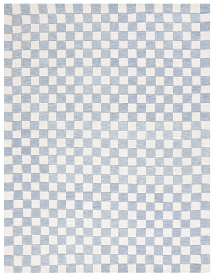 Safavieh Msr Contemporary Hand-tufted Area Rug - Luxurious Checkerboard Design For Modern Elegance In Any Room Light Blue ,Ivory 80% Wool,20% Cotton Msr4760l-6sq