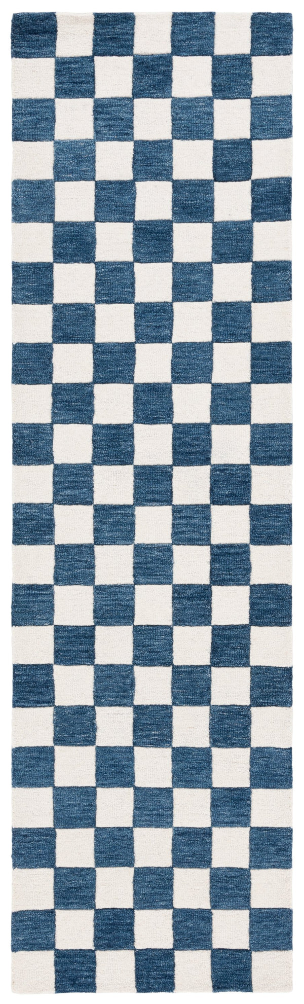 Safavieh Msr Contemporary Hand-tufted Area Rug - Luxurious Checkerboard Design For Modern Elegance In Any Room Blue ,Ivory 80% Wool 20% Cotton Msr4760m-6sq