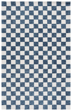 Safavieh Msr Contemporary Hand-tufted Area Rug - Luxurious Checkerboard Design For Modern Elegance In Any Room Blue ,Ivory 80% Wool 20% Cotton Msr4760m-6sq