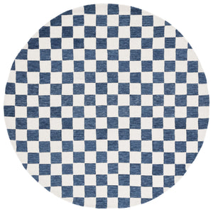 Safavieh Msr Contemporary Hand-tufted Area Rug - Luxurious Checkerboard Design For Modern Elegance In Any Room Blue ,Ivory 80% Wool 20% Cotton Msr4760m-6sq