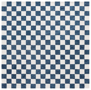 Safavieh Msr Contemporary Hand-tufted Area Rug - Luxurious Checkerboard Design For Modern Elegance In Any Room Blue ,Ivory 80% Wool 20% Cotton Msr4760m-6sq