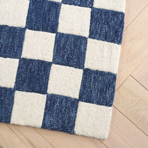 Safavieh Msr Contemporary Hand-tufted Area Rug - Luxurious Checkerboard Design For Modern Elegance In Any Room Blue ,Ivory 80% Wool 20% Cotton Msr4760m-6sq