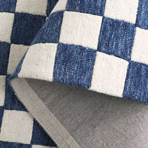 Safavieh Msr Contemporary Hand-tufted Area Rug - Luxurious Checkerboard Design For Modern Elegance In Any Room Blue ,Ivory 80% Wool 20% Cotton Msr4760m-6sq