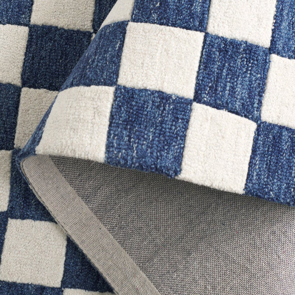 Safavieh Msr Contemporary Hand-tufted Area Rug - Luxurious Checkerboard Design For Modern Elegance In Any Room Blue ,Ivory 80% Wool 20% Cotton Msr4760m-6sq