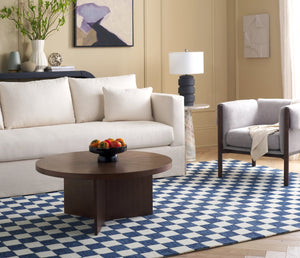 Safavieh Msr Contemporary Hand-tufted Area Rug - Luxurious Checkerboard Design For Modern Elegance In Any Room Blue ,Ivory 80% Wool 20% Cotton Msr4760m-6sq