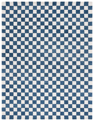 Safavieh Msr Contemporary Hand-tufted Area Rug - Luxurious Checkerboard Design For Modern Elegance In Any Room Blue ,Ivory 80% Wool 20% Cotton Msr4760m-6sq