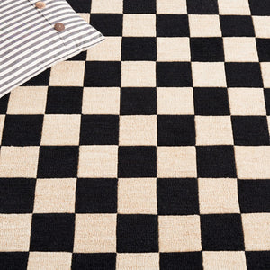 Safavieh Msr4760 Chelsea Hand Tufted Contemporary Rug Black / Beige 5' x 8'