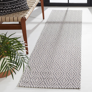 Safavieh Martha Stewart Cotton Area Rug: Elegant Geometric Design For Timeless Home Decor And Comfort Grey ,Ivory 100% Cotton Msr484f-4