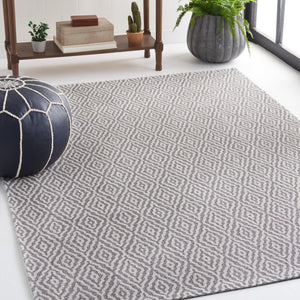 Safavieh Martha Stewart Cotton Area Rug: Elegant Geometric Design For Timeless Home Decor And Comfort Grey ,Ivory 100% Cotton Msr484f-4
