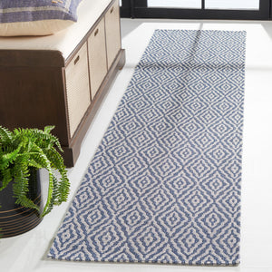 Safavieh Martha Stewart Cotton Area Rug: Elegant Geometric Design For Timeless Home Decor And Comfort Navy ,Light Grey 100% Cotton Msr484n-9