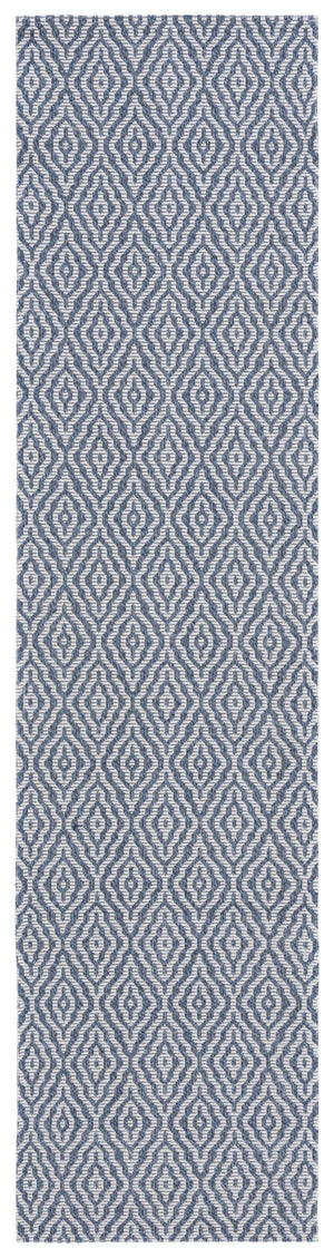 Safavieh Martha Stewart Cotton Area Rug: Elegant Geometric Design For Timeless Home Decor And Comfort Navy ,Light Grey 100% Cotton Msr484n-9