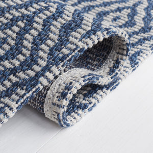 Safavieh Martha Stewart Cotton Area Rug: Elegant Geometric Design For Timeless Home Decor And Comfort Navy ,Light Grey 100% Cotton Msr484n-9