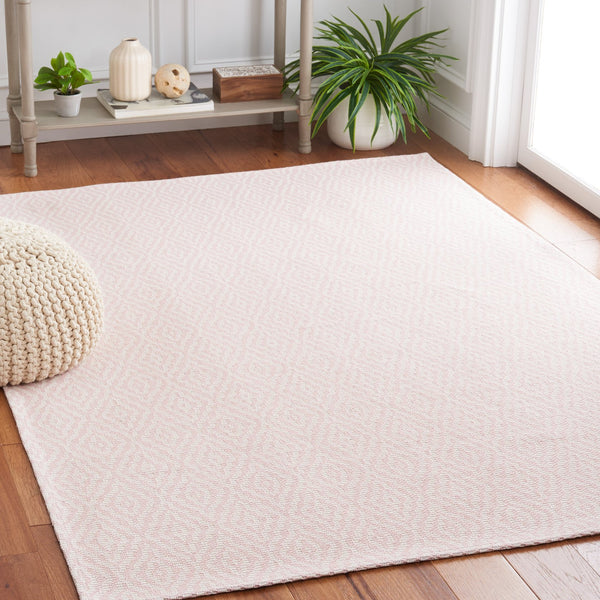 Safavieh Martha Stewart Cotton Area Rug: Elegant Geometric Design For Timeless Home Decor And Comfort Pink ,Ivory 100% Cotton Msr484u-28