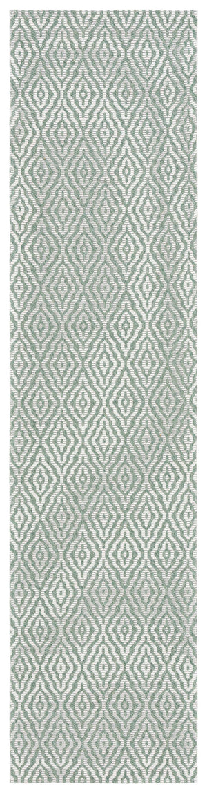 Safavieh Martha Stewart Cotton Area Rug: Elegant Geometric Design For Timeless Home Decor And Comfort Green ,Ivory 100% Cotton Msr484y-4