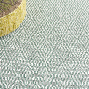 Safavieh Martha Stewart Cotton Area Rug: Elegant Geometric Design For Timeless Home Decor And Comfort Green ,Ivory 100% Cotton Msr484y-4