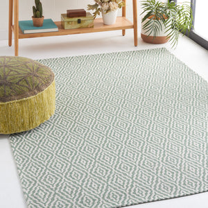 Safavieh Martha Stewart Cotton Area Rug: Elegant Geometric Design For Timeless Home Decor And Comfort Green ,Ivory 100% Cotton Msr484y-4