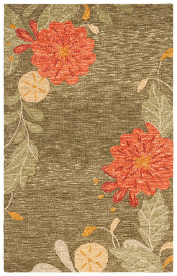 Safavieh Msr4871a Luxurious Hand-tufted Floral Area Rug - Elegant Wool Craftsmanship For Timeless Decor Pup Tent Wool Pile Msr4871b-3