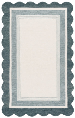 Safavieh Martha Hand-Tufted Blue And Ivory Wool-Cotton Rug With Artful Border, Low Pile, Timeless Style 3'-0" x 5'-0" MSR4951M-35S