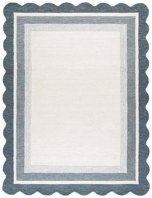 Safavieh Martha Hand-Tufted Blue And Ivory Area Rug, 80% Wool 20% Cotton, Low 1/2" Pile, Coastal Chic Decor 5'-0" x 8'-0" MSR4951M-58S