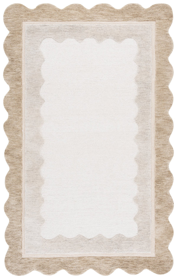 Safavieh Martha Hand-Tufted Beige Ivory Area Rug — Wool-Cotton Blend, Low-Profile Texture For Everyday Style 5'-0" x 8'-0" MSR4952B-58S