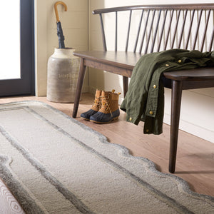 Safavieh Martha Hand-Tufted Grey Ivory Wool-Cotton Rug, Low-Profile 1/2" Pile, Neutral Modern Farmhouse Charm 4'-0" x 6'-0" MSR4953F-46S
