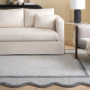 Safavieh Martha Hand-Tufted Grey Ivory Wool-Cotton Rug, Low-Profile 1/2" Pile, Neutral Modern Farmhouse Charm 4'-0" x 6'-0" MSR4953F-46S