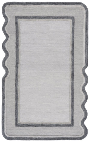 Safavieh Martha Hand-Tufted Grey Ivory Wool-Cotton Rug, Low-Profile 1/2" Pile, Neutral Modern Farmhouse Charm 4'-0" x 6'-0" MSR4953F-46S