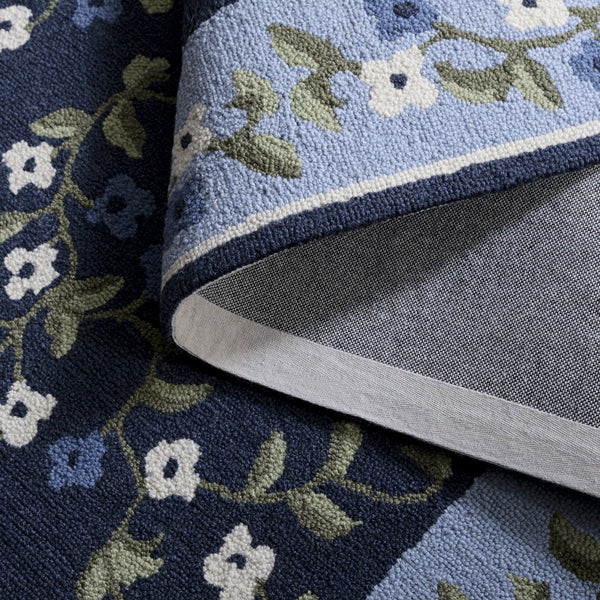 Safavieh Martha Hand-Tufted Navy And Light Blue Runner Rug — Wool-Cotton Blend, Low-Profile Durable Comfort 2'-3" x 8'-0" MSR4955N-28