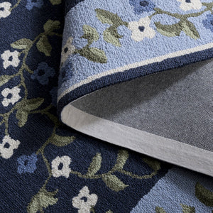 Safavieh Martha Round Wool Area Rug In Navy & Light Blue — Hand‑Tufted, Low‑Profile Texture For Timeless Comfort And Style 6'-0" x 6'-0" MSR4955N-6R