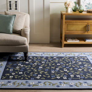 Safavieh Martha Hand-Tufted Navy And Light Blue Runner Rug — Wool-Cotton Blend, Low-Profile Durable Comfort 2'-3" x 8'-0" MSR4955N-28