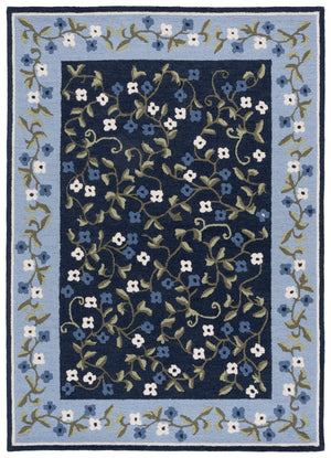 Safavieh Martha Hand-Tufted Navy & Light Blue Area Rug — 80% Wool, 20% Cotton, Low-Profile Elegant Centerpiece 9'-0" x 12'-0" MSR4955N-9