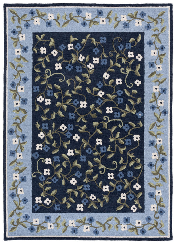 Safavieh Martha Hand-Tufted Navy & Light Blue Area Rug — 80% Wool, 20% Cotton, Low-Profile Elegant Centerpiece 9'-0" x 12'-0" MSR4955N-9