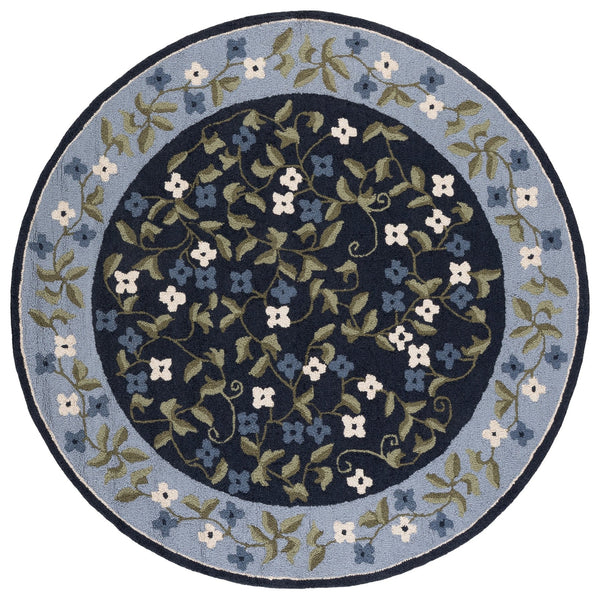 Safavieh Martha Hand-Tufted Navy And Light Blue Runner Rug — Wool-Cotton Blend, Low-Profile Durable Comfort 2'-3" x 8'-0" MSR4955N-28