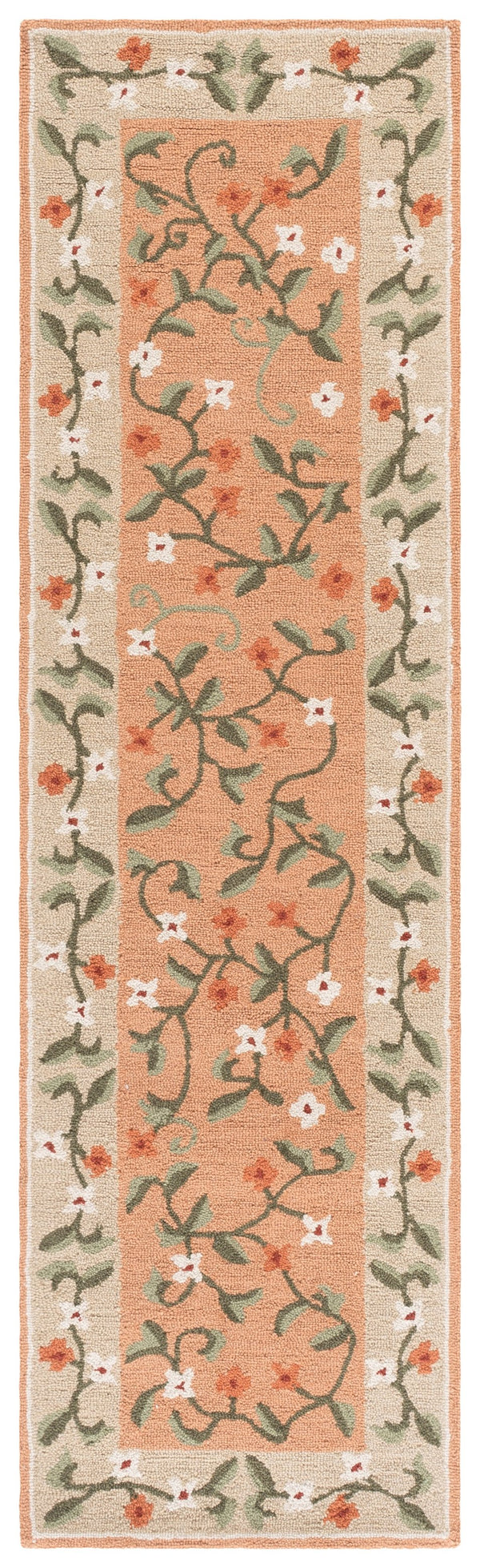 Safavieh Martha Hand-Tufted Rust & Grey Area Rug — Wool-Cotton Blend, Floral Motif, Low-Profile Comfort 4'-0" x 6'-0" MSR4955P-4