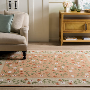 Safavieh Martha Hand-Tufted Wool-Cotton Rug In Rust And Grey — Subtle Floral Motif, Durable Low Pile Comfort 6'-0" x 6'-0" MSR4955P-6SQ