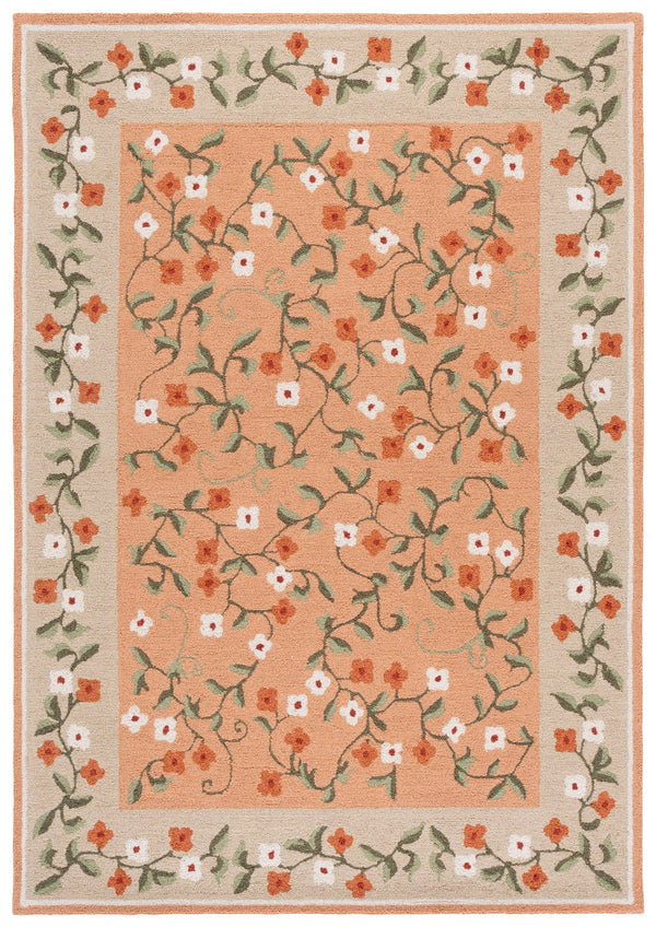 Safavieh Martha Hand-Tufted Wool-Cotton Rug In Rust And Grey — Subtle Floral Motif, Durable Low Pile Comfort 6'-0" x 6'-0" MSR4955P-6SQ