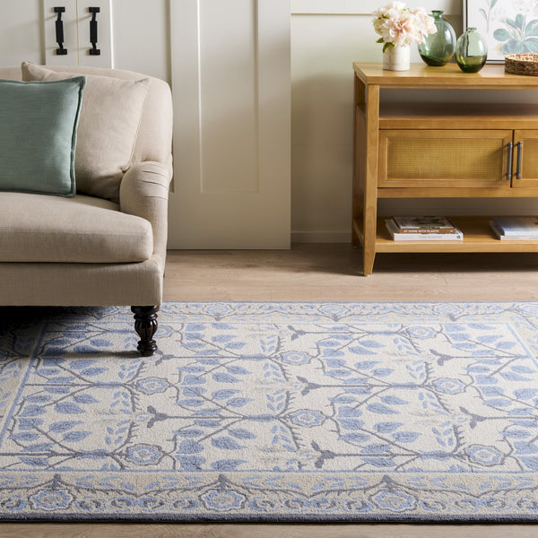 Safavieh Martha Hand‑Tufted Light Blue And Ivory Wool‑Cotton Rug — Soft, Low‑Pile Artisanal Texture For Calm Spaces 3'-0" x 5'-0" MSR4956J-3