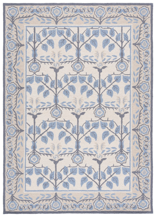 Safavieh Martha Hand-Tufted Light Blue Ivory Rug, Low-Profile Wool-Cotton Blend For Calm, Timeless Decor 4'-0" x 6'-0" MSR4956J-4