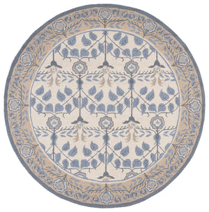 Safavieh Martha Serene Hand‑Tufted Light Blue And Ivory Wool Rug, Low‑Pile 3/8" For Elegant Living Spaces 5'-0" x 8'-0" MSR4956J-5
