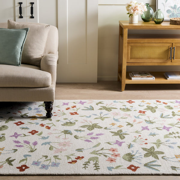 Safavieh Martha Hand-Tufted Wool-Cotton Area Rug In Ivory & Green — Subtle Floral Motif, Durable Luxury 8'-0" x 10'-0" MSR4957A-8