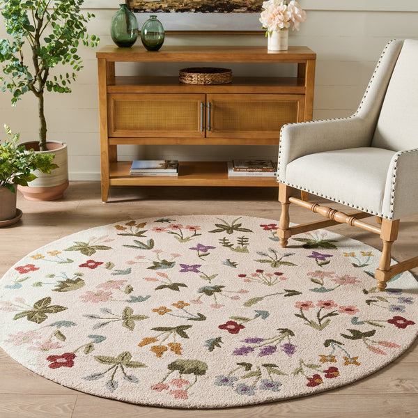 Safavieh Martha Hand-Tufted Ivory And Green Area Rug — Wool-Cotton Floral Motif, Low-Profile Durable Comfort 3'-0" x 5'-0" MSR4957A-3