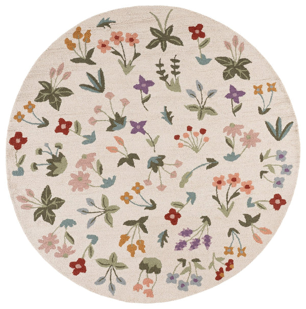 Safavieh Martha Hand-Tufted Ivory And Green Area Rug — Wool-Cotton Floral Motif, Low-Profile Durable Comfort 3'-0" x 5'-0" MSR4957A-3