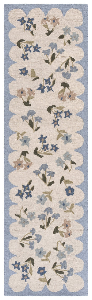 Safavieh Martha Hand‑Tufted Ivory & Light Blue Wool-Cotton Rug — Timeless Floral Motif, Low Pile Comfort 4'-0" x 6'-0" MSR4958A-4
