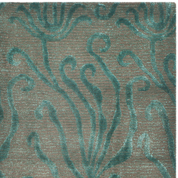 Safavieh Ms Exquisite Area Rug - Luxurious Silk And Wool Blend With Elegant Organic Patterns For Any Room Lagoon Silk & Wool Pile Msr5424d-4