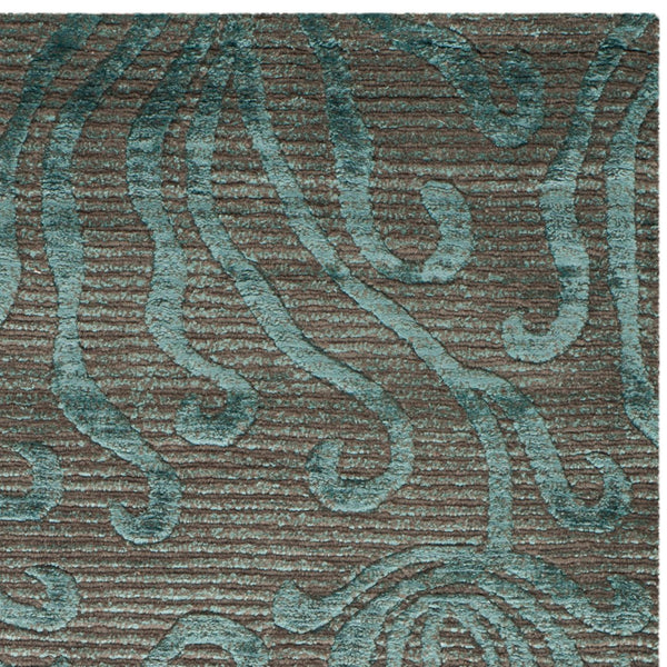 Safavieh Ms Exquisite Area Rug - Luxurious Silk And Wool Blend With Elegant Organic Patterns For Any Room Lagoon Silk & Wool Pile Msr5424d-4