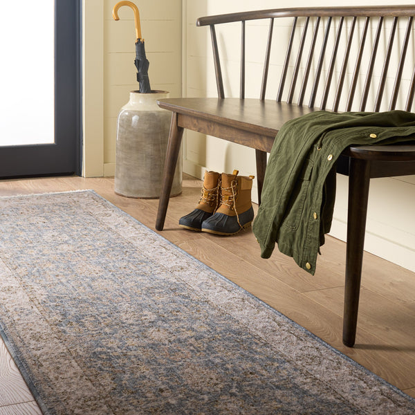 Safavieh April Ivory And Blue Floral-Traditional Area Rug — Power-Loomed Polyester/Cotton, Soft Durable Elegance 2'-6" x 4'-0" MSR6210B-24