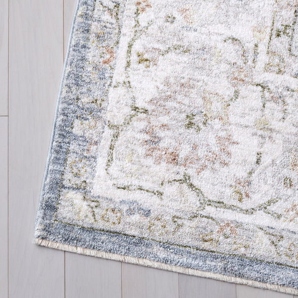 Safavieh April Ivory And Blue Floral-Traditional Area Rug — Power-Loomed Polyester/Cotton, Soft Durable Elegance 2'-6" x 4'-0" MSR6210B-24