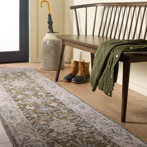 Safavieh April 212A Ivory Green Floral Area Rug — Power-Loomed Polyester-Cotton Blend, Durable Elegance 2'-6" x 8'-0" MSR6212A-28