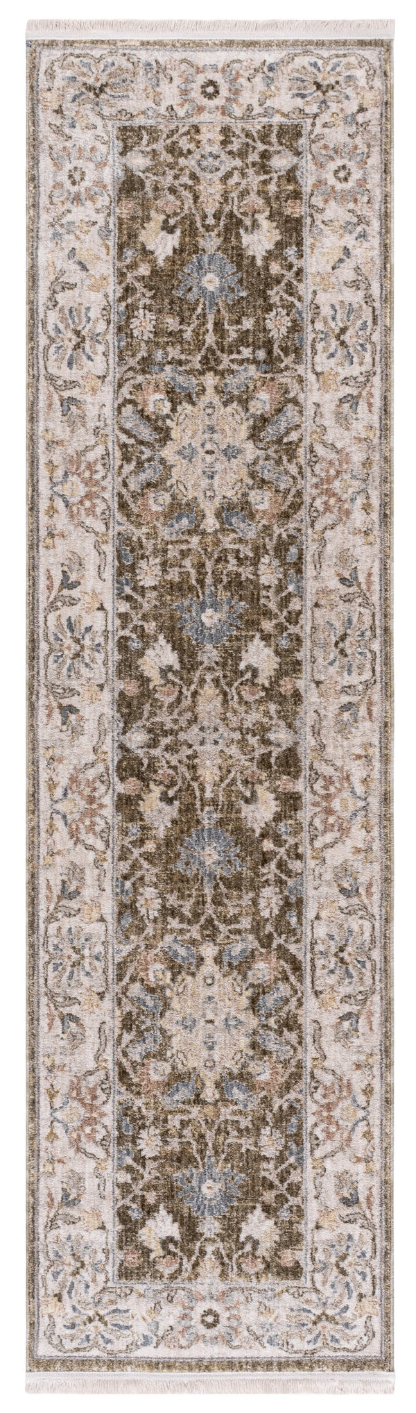 Safavieh April Timeless Floral Area Rug In Ivory And Green — Power‑Loomed Polyester/Cotton Blend, Durable Elegance 2'-6" x 4'-0" MSR6212A-24