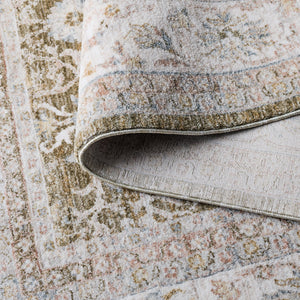 Safavieh April 212A Ivory Green Floral Area Rug — Power-Loomed Polyester-Cotton Blend, Durable Elegance 2'-6" x 8'-0" MSR6212A-28